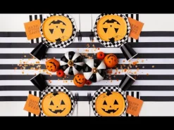 Best Bonjour Fete Happy Halloween Orange Cocktail Napkins