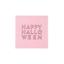 Hot Bonjour Fete Happy Halloween Pink Cocktail Napkins