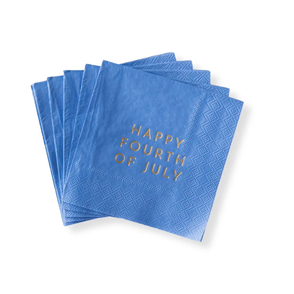 Bonjour Fete Happy 4th of July Cocktail Napkins