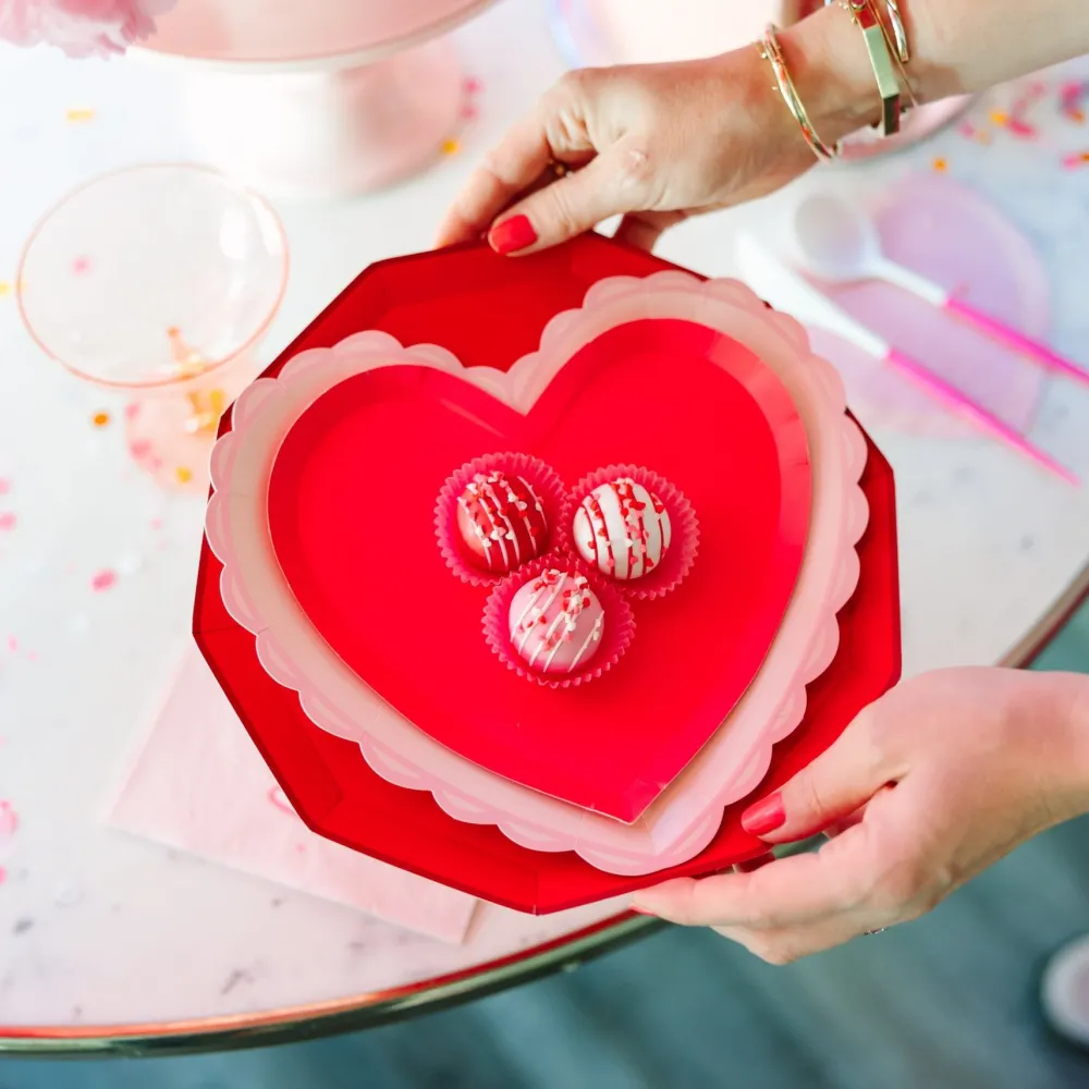 Best Bonjour Fete Haute Pink Heart Shaped Plates