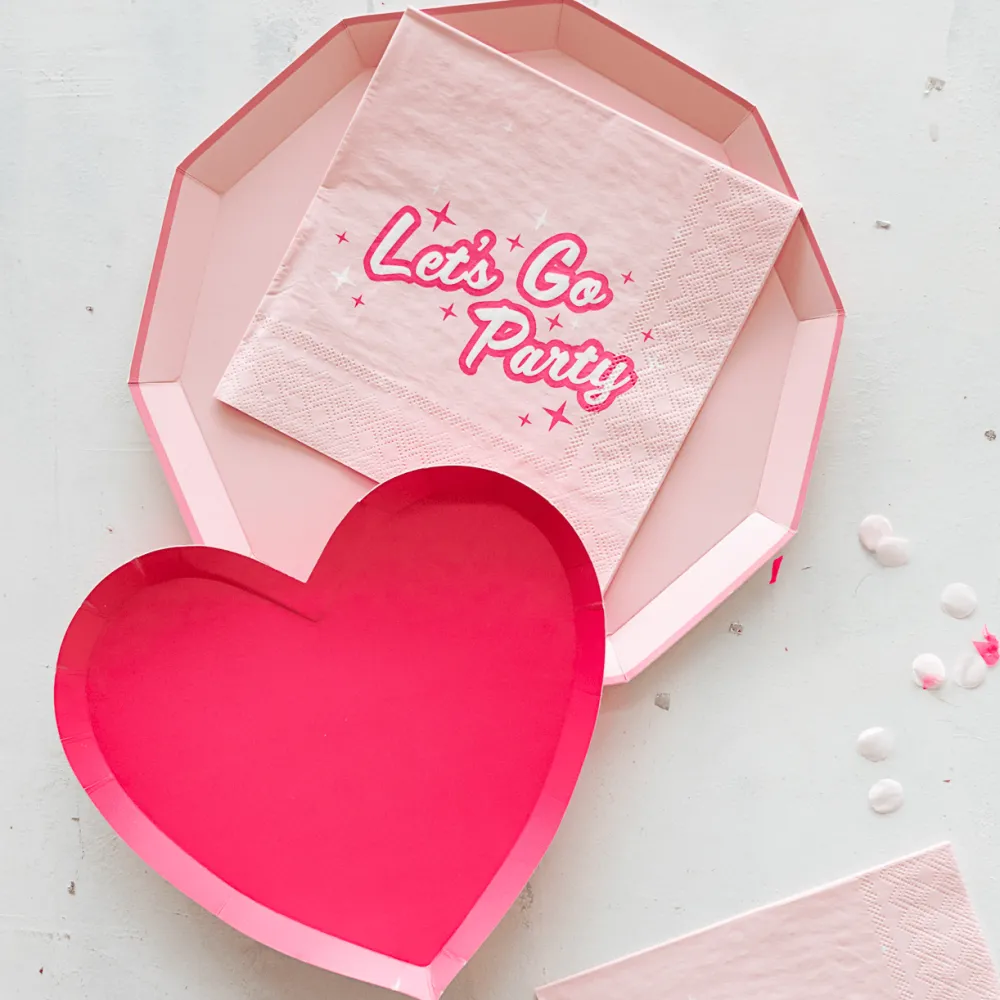 Best Bonjour Fete Haute Pink Heart Shaped Plates
