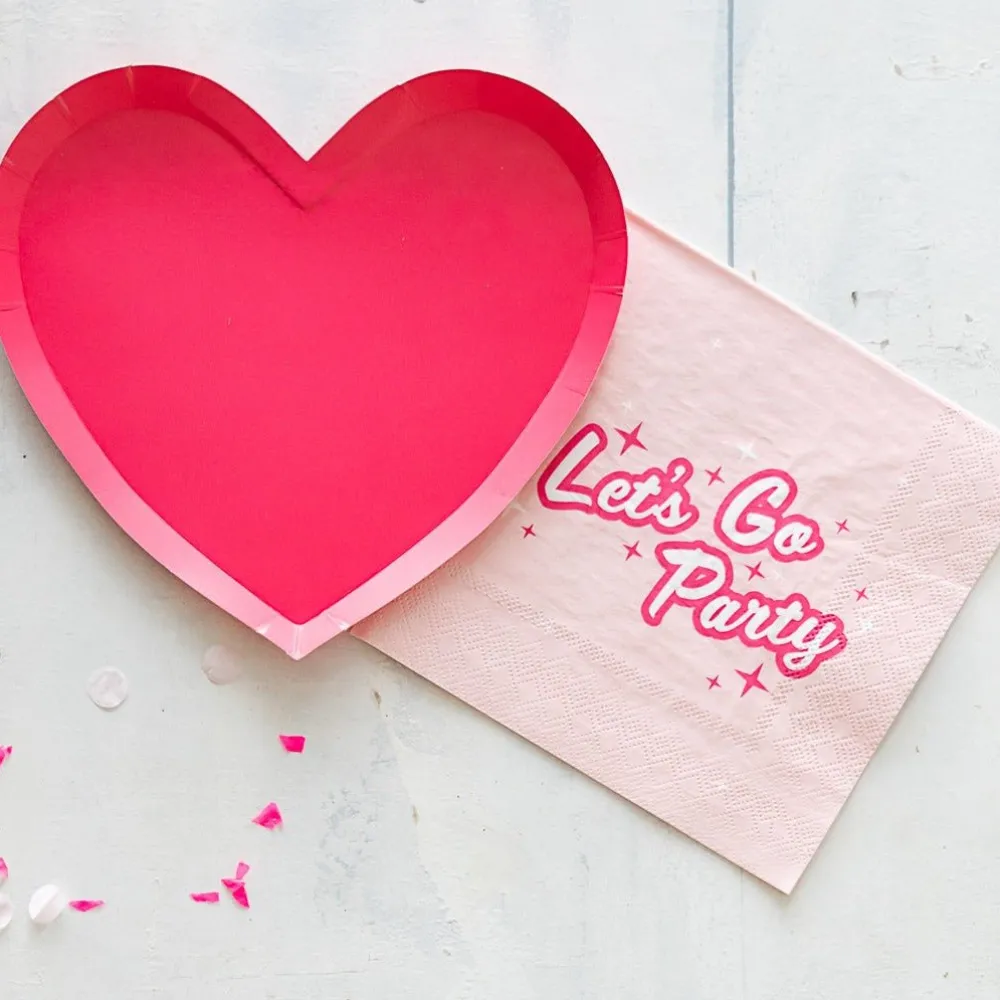 Best Bonjour Fete Haute Pink Heart Shaped Plates