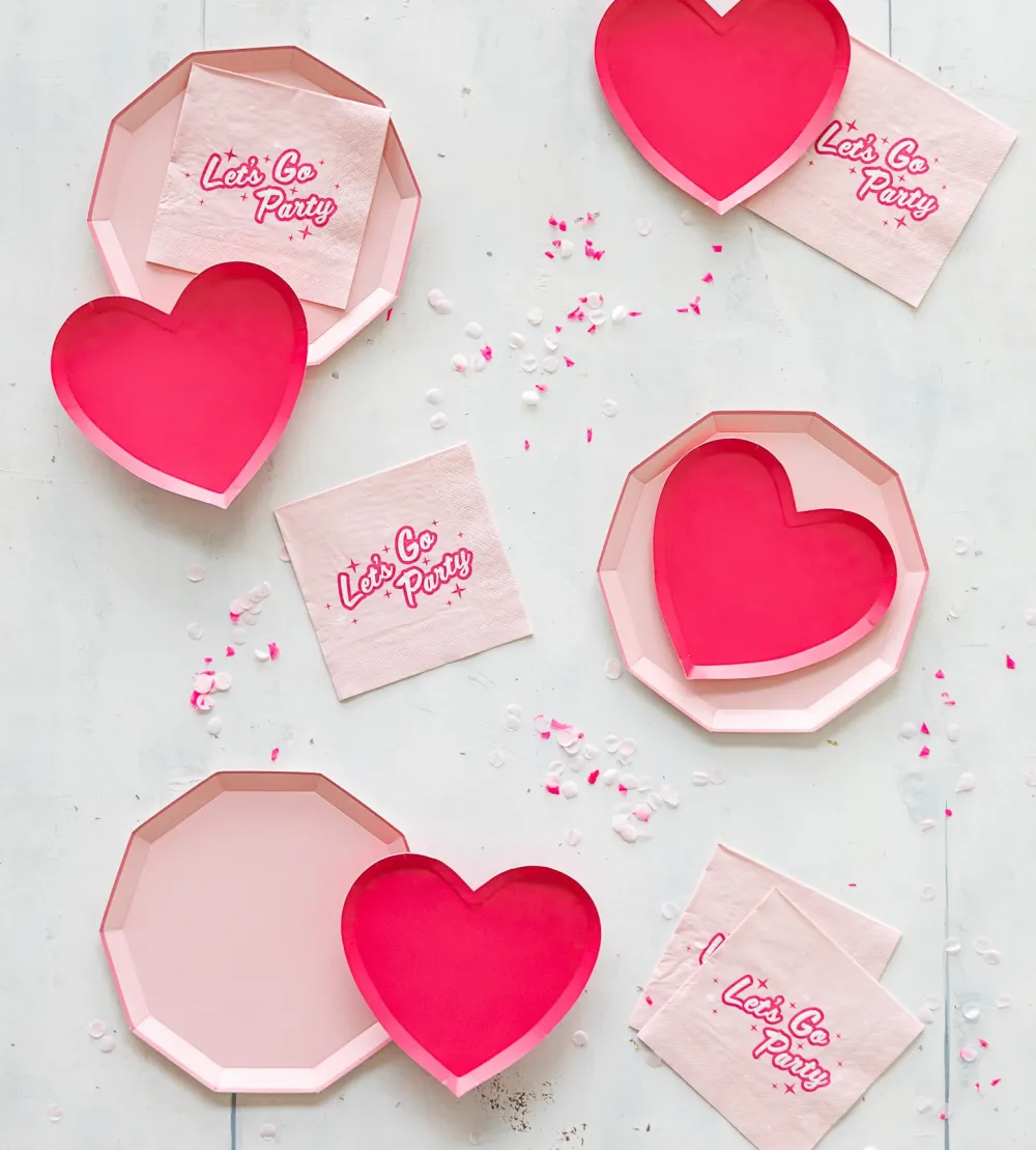 Best Bonjour Fete Haute Pink Heart Shaped Plates