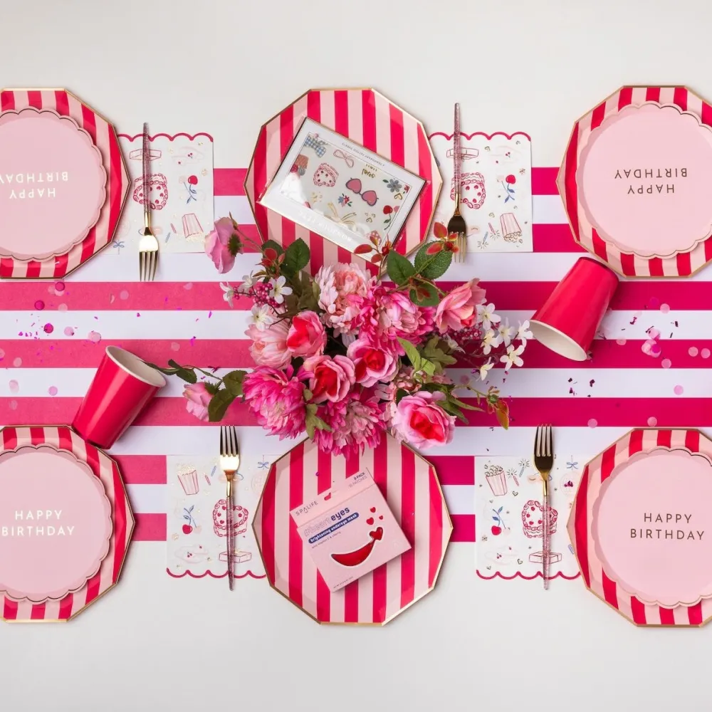 Online Bonjour Fete Haute Pink Signature Cabana Stripe Table Runner
