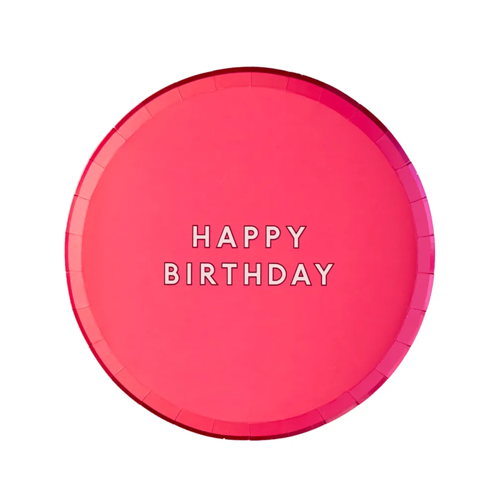 Bonjour Fete Haute Pink Signature Happy Birthday Small Plates