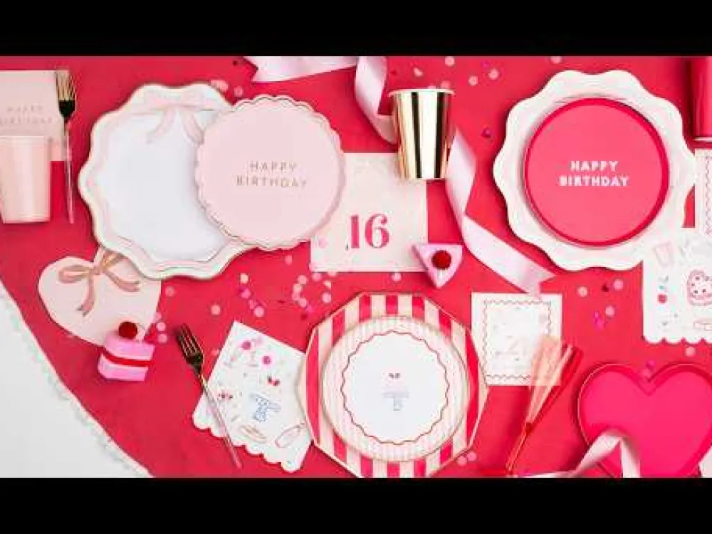 Bonjour Fete Haute Pink Signature Happy Birthday Small Plates