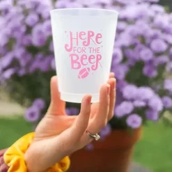 Sale Stephanie Tara Stationery Here for the Beer Football Frosted Cups