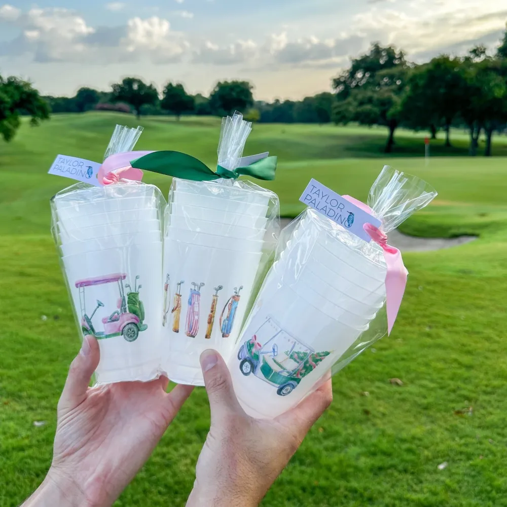 Discount Taylor Paladino Holiday Golf Cart Frosted Cups