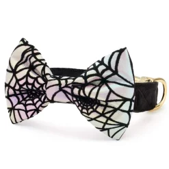 Discount The Foggy Dog Holographic Spiderweb Bow Tie Collar
