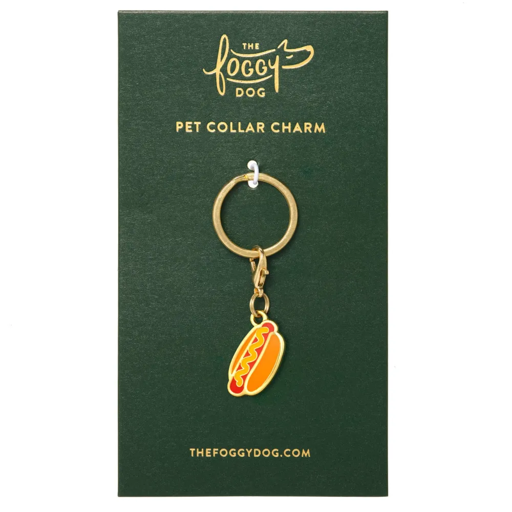 The Foggy Dog Hot Dog Collar Charm