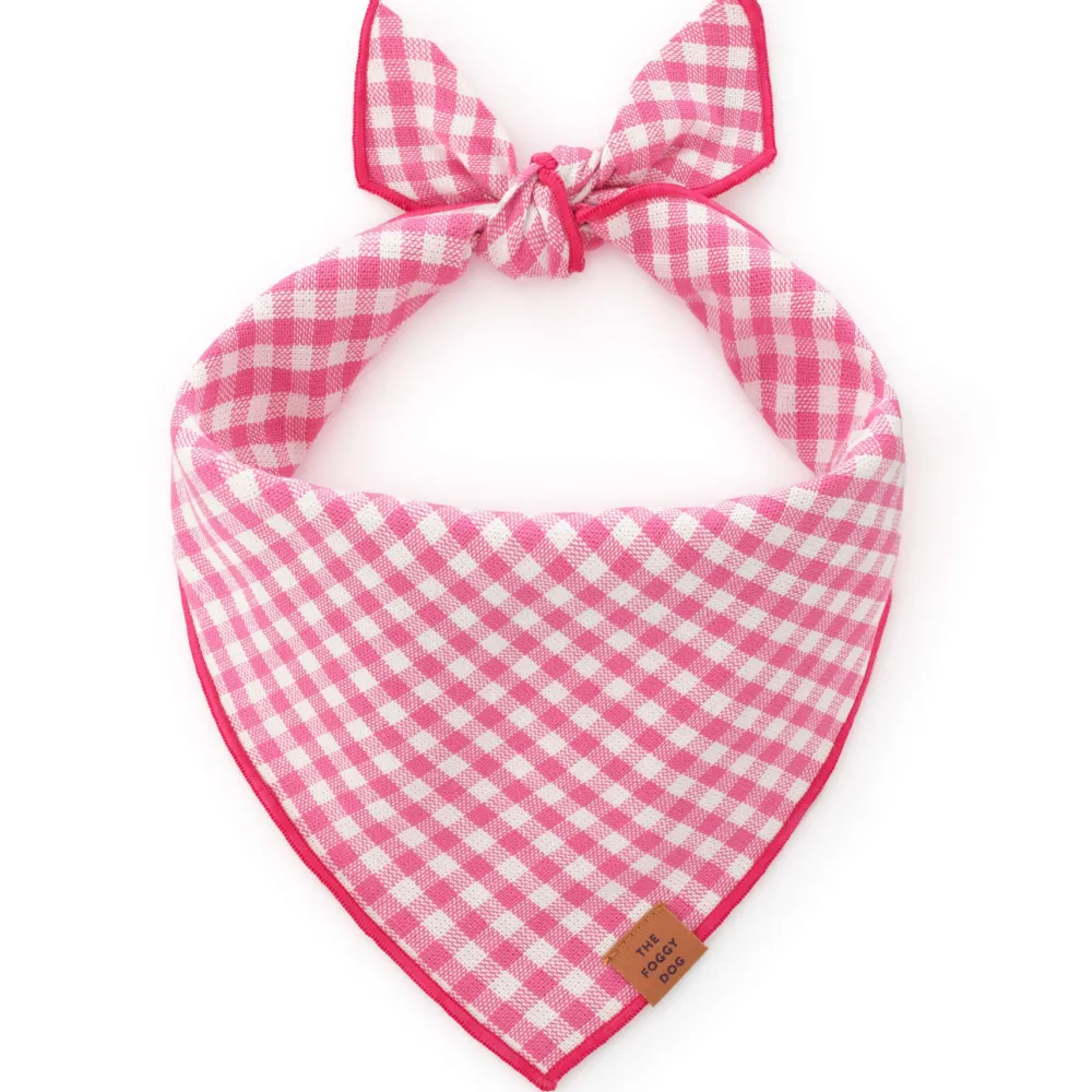 Outlet The Foggy Dog Hot Pink Gingham Dog Bandana