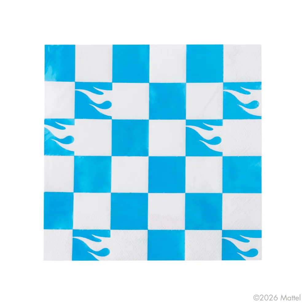 Clearance Bonjour Fete Hot Wheels™ X Blue Foil Checker Large Napkins
