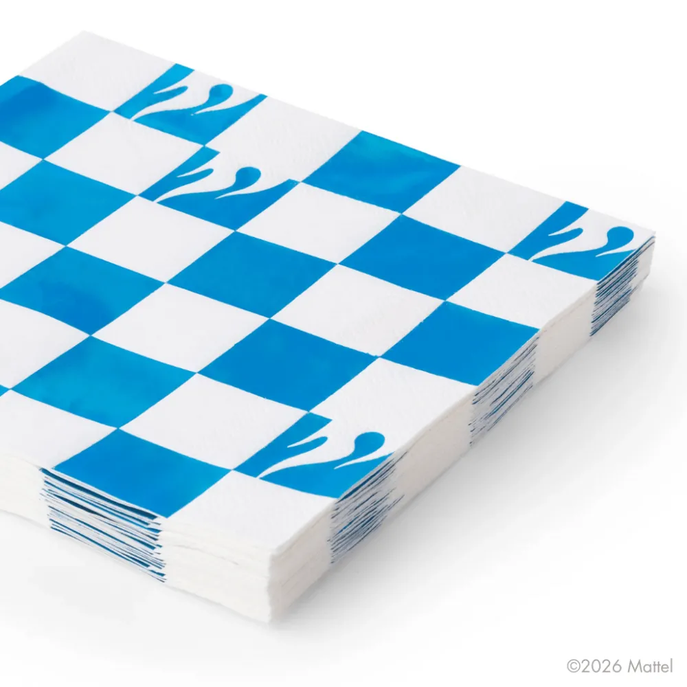 Clearance Bonjour Fete Hot Wheels™ X Blue Foil Checker Large Napkins