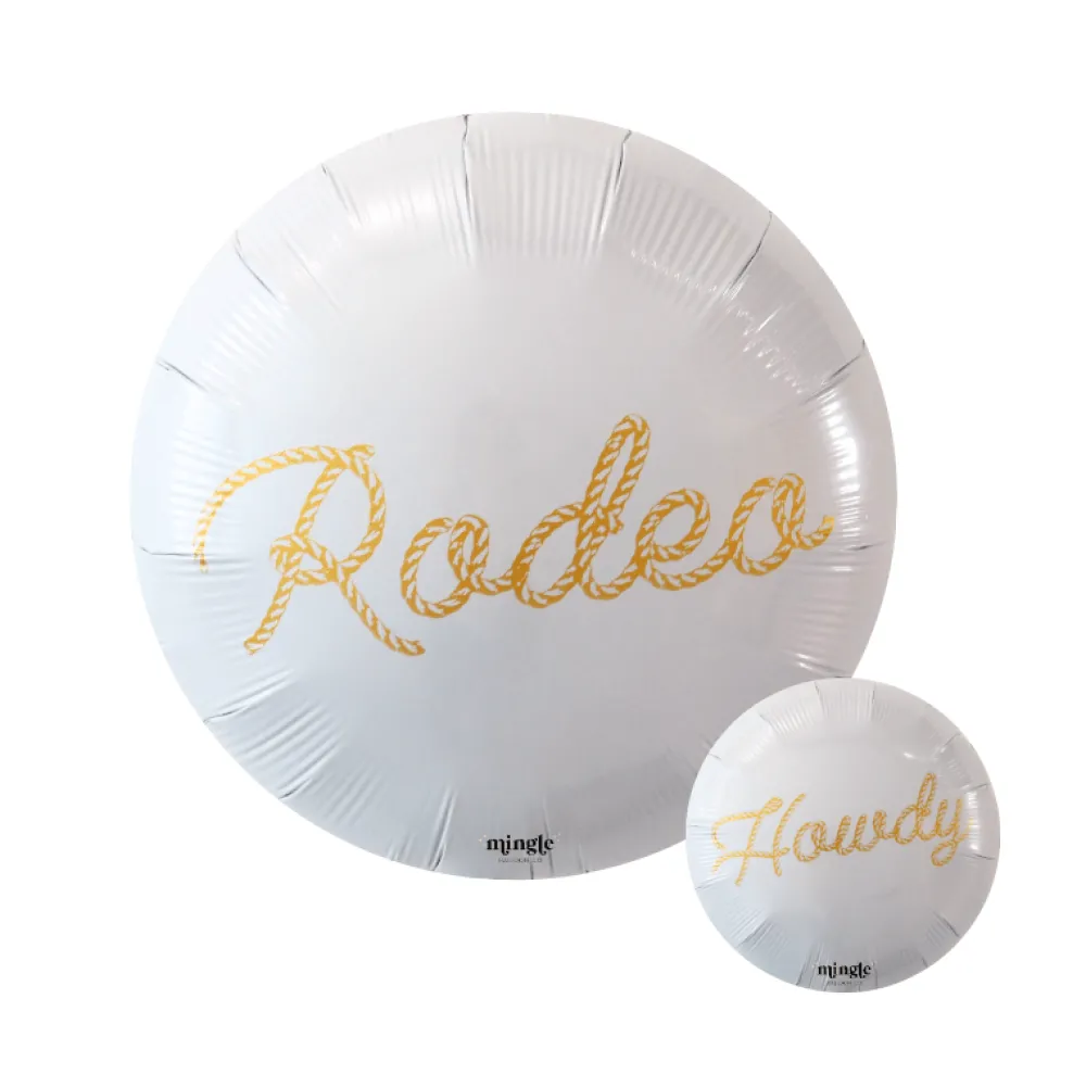 Discount Mingle Balloon Co. Howdy Rodeo Gold Script Balloon