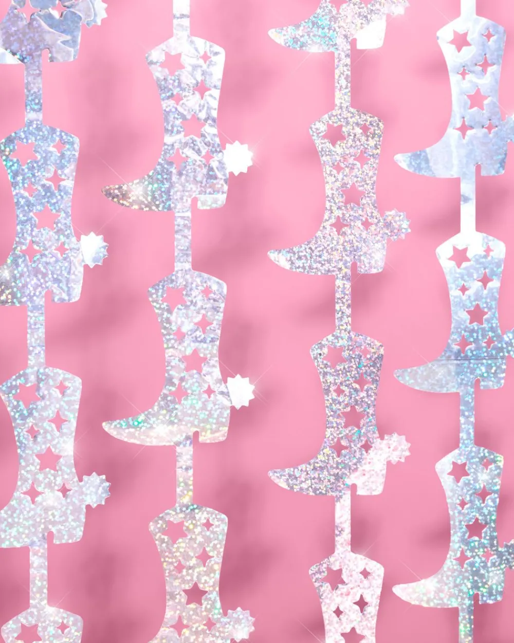 Outlet xo, Fetti Iridescent Cowgirl Boot Curtain Backdrop