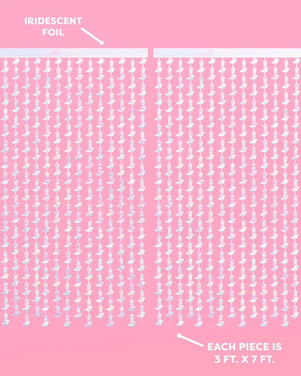 Outlet xo, Fetti Iridescent Cowgirl Boot Curtain Backdrop