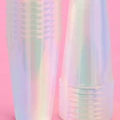 Hot xo, Fetti Iridescent Plastic Party Cups, 16 oz (Set of 16)