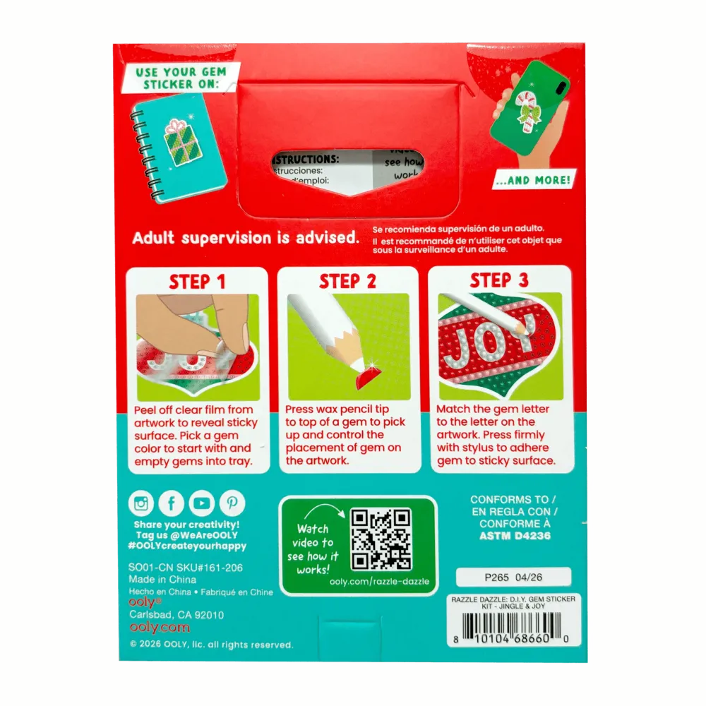 Best OOLY Jingle & Joy DIY Gem Sticker Kit