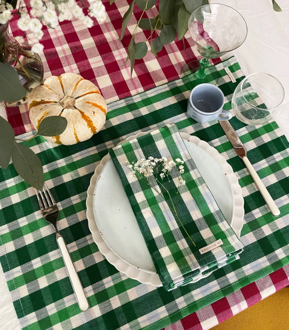 Archive New York Josefina Plaid Dinner Napkins Set