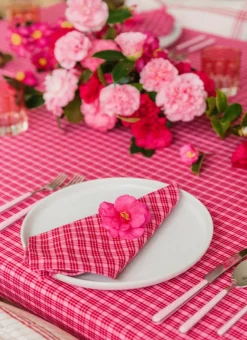 Best Heather Taylor Home Katherine Plaid Red & Pink Napkins