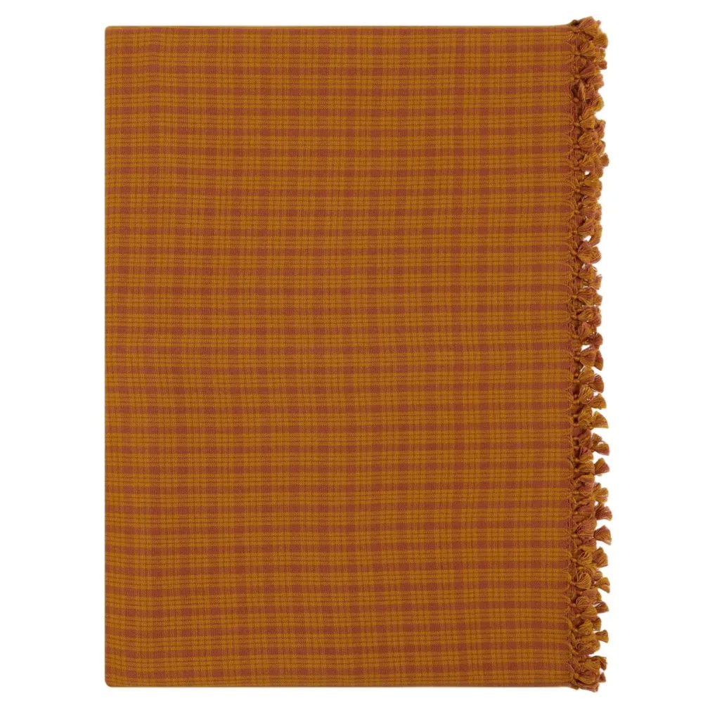 New Heather Taylor Home Katherine Plaid Saffron Tablecloth