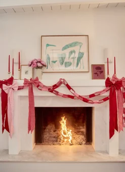 Hot Heather Taylor Home Katherine Plaid Valentine Fabric Bow