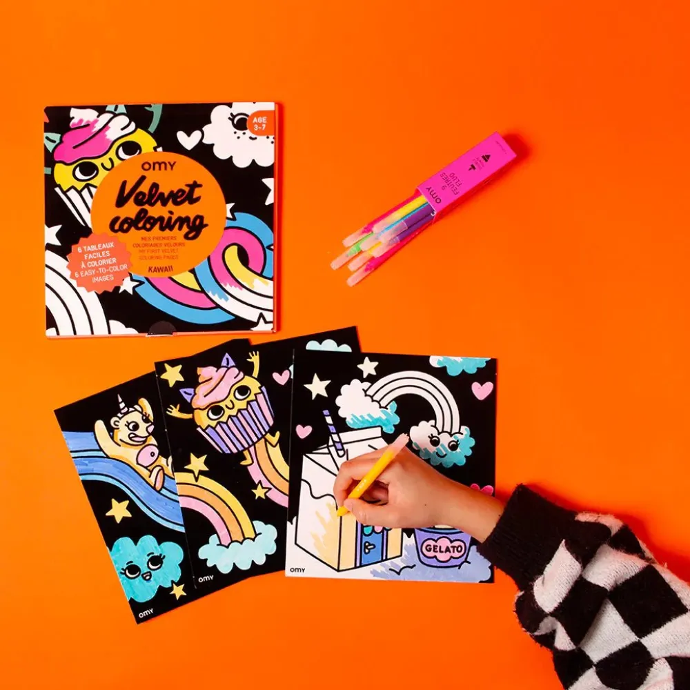 Hot OMY U.S. Kawaii Velvet Coloring Set