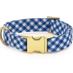 Online The Foggy Dog Lake Blue Gingham Dog Bow Tie Collar
