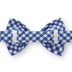 Online The Foggy Dog Lake Blue Gingham Dog Bow Tie Collar