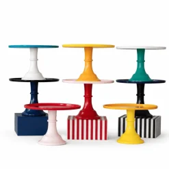 Outlet Bonjour Fete Large Black Noir Pedestal Melamine Cake Stand