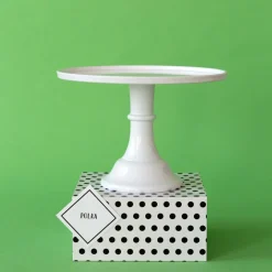 Discount Bonjour Fete Large Blanc White Pedestal Melamine Cake Stand