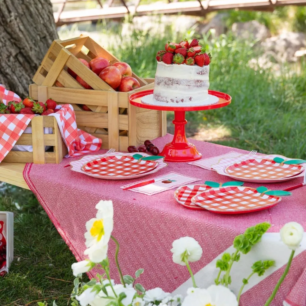 Discount Bonjour Fete Large Cherry Red Pedestal Melamine Cake Stand