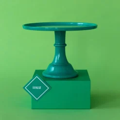Sale Bonjour Fete Large Emerald Green Pedestal Melamine Cake Stand