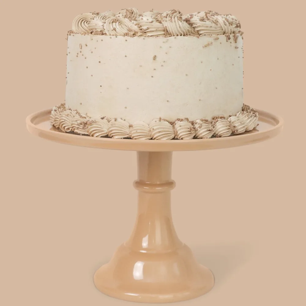 Clearance Joyeux Company Large Latte Brown Melamine Cake Stand