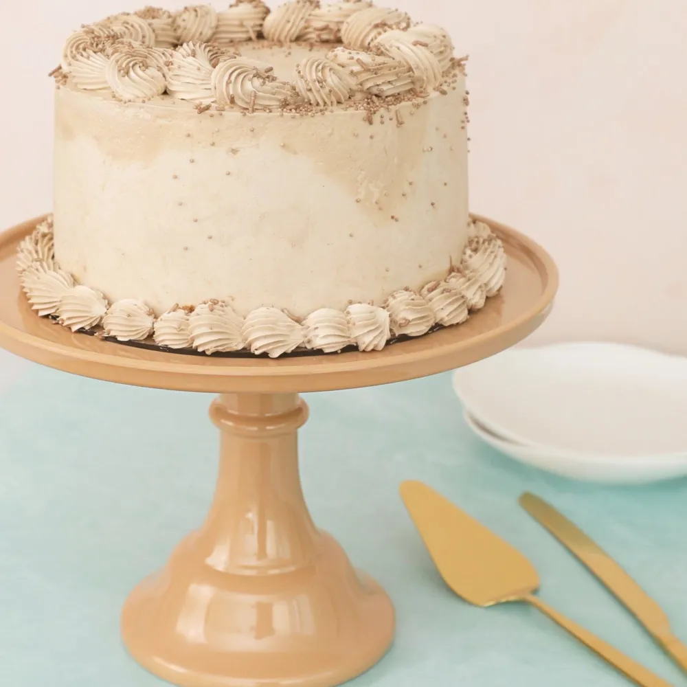 Clearance Joyeux Company Large Latte Brown Melamine Cake Stand