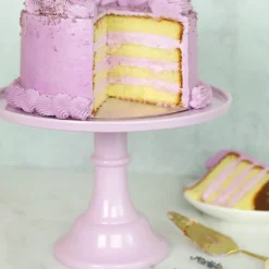 Sale Joyeux Company Large Lilac Purple Melamine Cake Stand