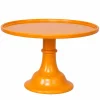 New Bonjour Fete Large Orange Pedestal Melamine Cake Stand