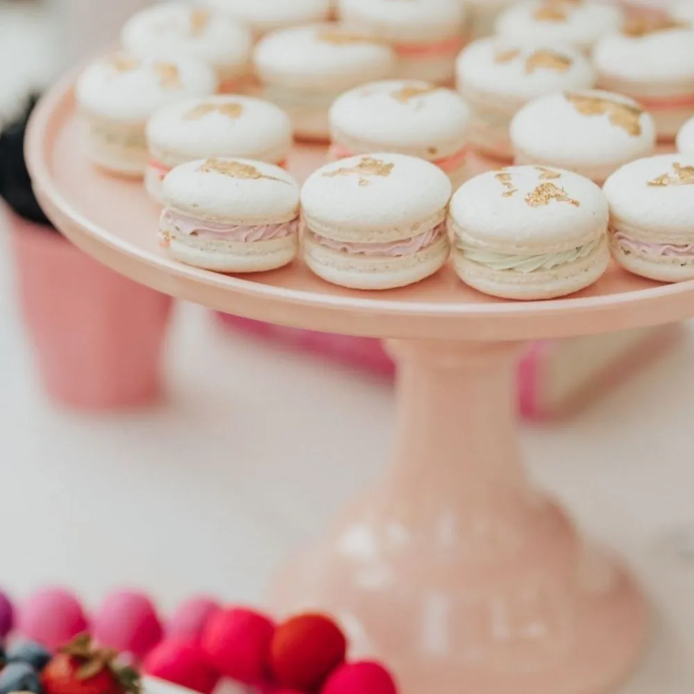 Joyeux Company Large Peony Pink Melamine Cake Stand