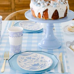 Sale Joyeux Company Large Wedgewood Blue Melamine Cake Stand