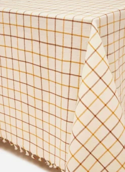 Heather Taylor Home Lattice Nutmeg Tablecloth