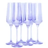 New Estelle Colored Glass Lavender Champagne Flute Set