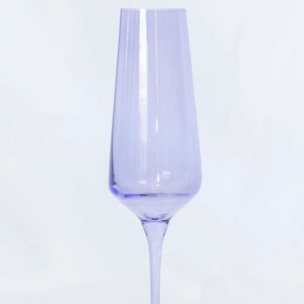 New Estelle Colored Glass Lavender Champagne Flute Set