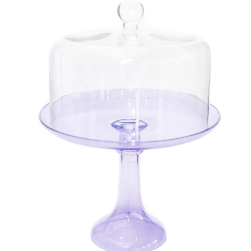 Best Estelle Colored Glass Lavender Glass Cake Stand