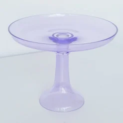 Best Estelle Colored Glass Lavender Glass Cake Stand