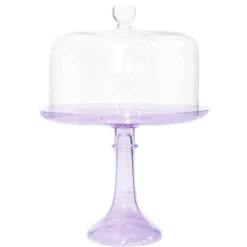 Best Estelle Colored Glass Lavender Glass Cake Stand