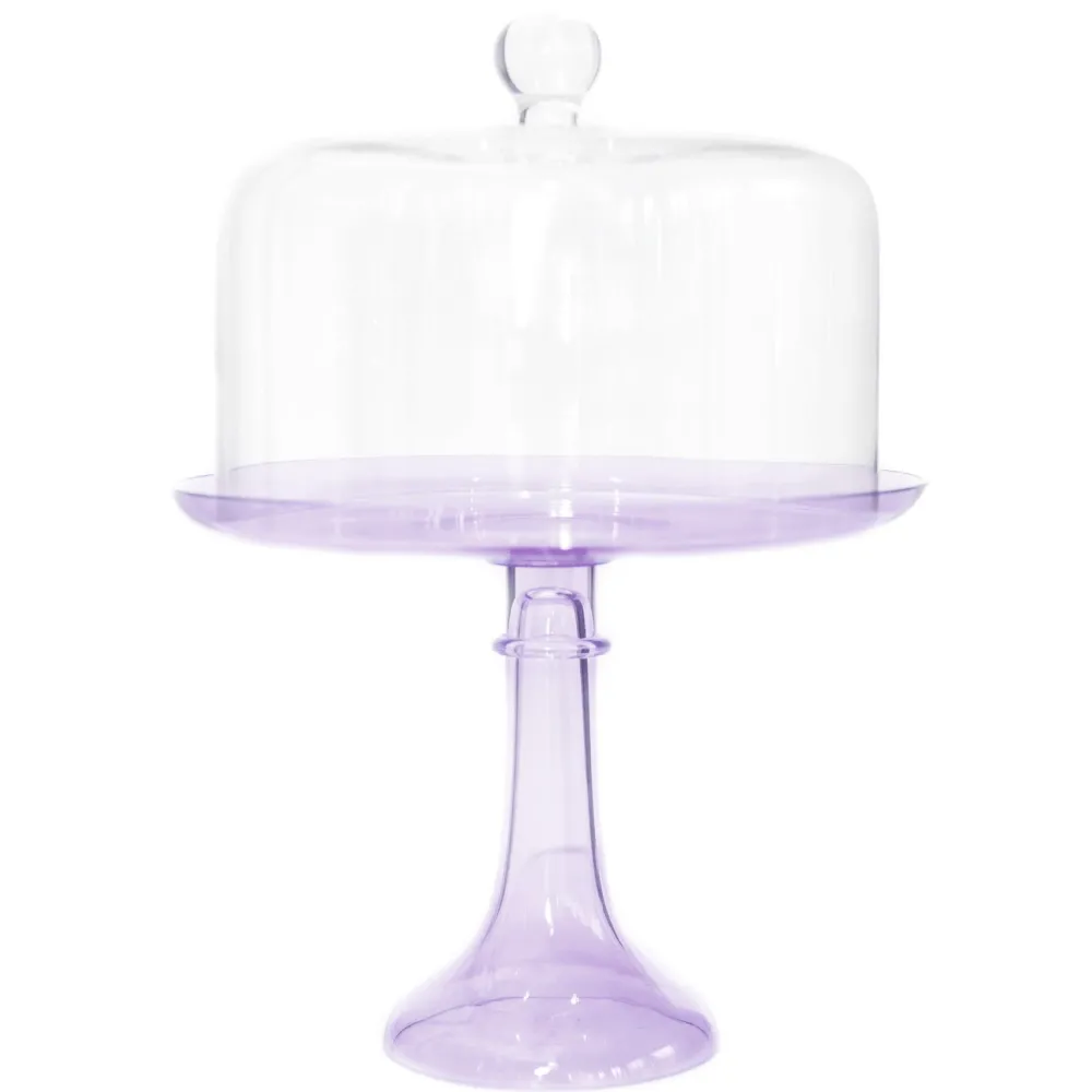 Best Estelle Colored Glass Lavender Glass Cake Stand