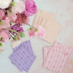 Sale Bonjour Fete Le Lilac Signature Bow Small Napkins
