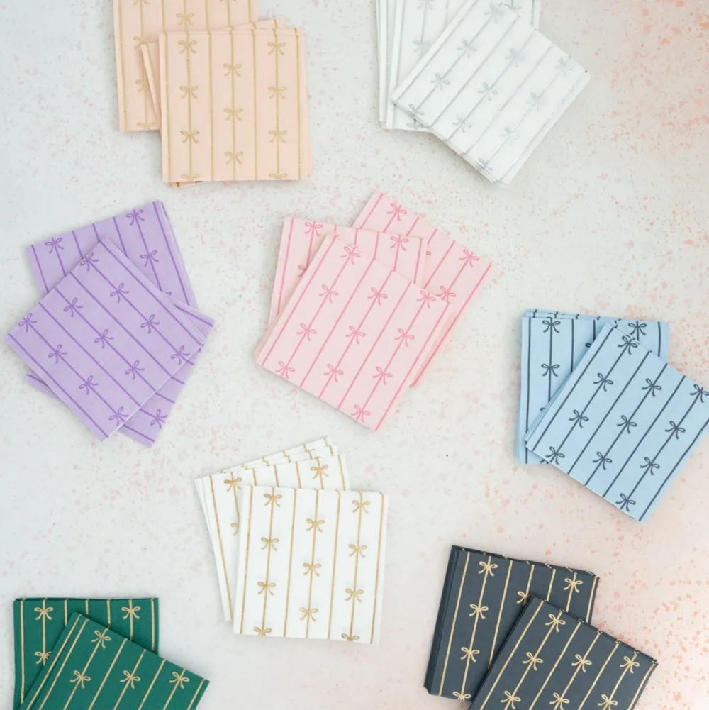 Sale Bonjour Fete Le Lilac Signature Bow Small Napkins