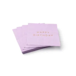 Sale Bonjour Fete Le Lilac Signature Happy Birthday Cocktail Napkins