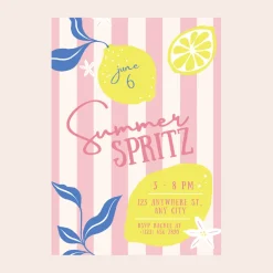 Best Bonjour Fete Lemon Zest Summer Spritz Digital Party Invitation Download